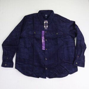 Gap Shirt Mens XXL Eclipse Blue Corduroy Button Up Long Sleeve New